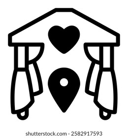 This Wedding Venue icon is suitable for Wedding, Relationship, Valentine, etc
