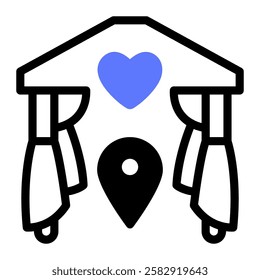 This Wedding Venue icon is suitable for Wedding, Relationship, Valentine, etc