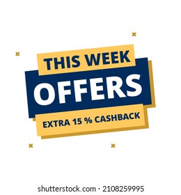 this week offers extra 15 percent cashback label