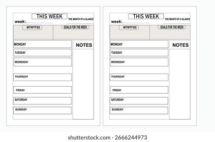 this week planner template design