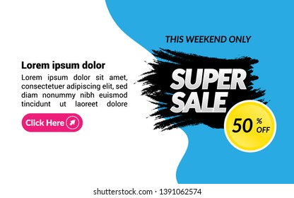 this weekend only banner. Super sale 50% off