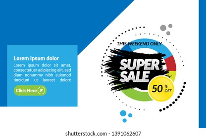 this weekend only banner. Super sale 50% off