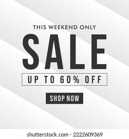 this weekend only sale up to 60 percent off post social media vector eps