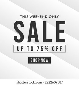 this weekend only sale up to 75 percent off post social media vector eps