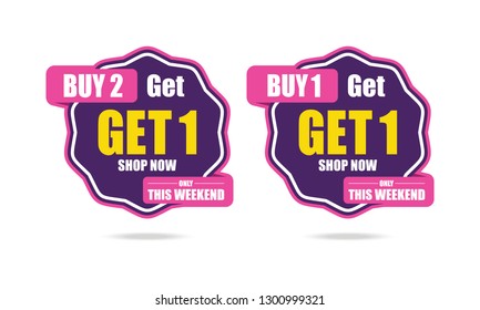 This Weekend Special Offer Buy 2 Get 1 Vector illustration - Vector
