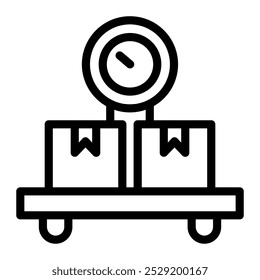 This Weighing Machine icon is suitable for Logistic, Delivery and Distribution, etc.