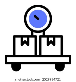 This Weighing machine icon is suitable for Logistic, Delivery and Distribution, etc.