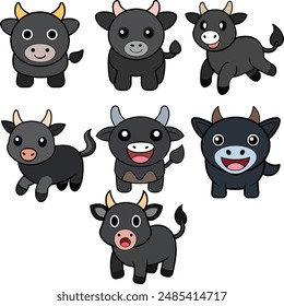 This is a Welsh Black Cattle design ,animal vector design  with high quality eps format 