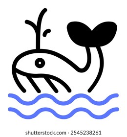 This Whale icon is suitable for Wildlife Conservation, Animal Protect and Animal Welfare, etc.