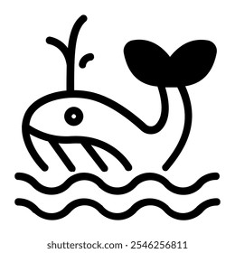 This Whale icon is suitable for Wildlife Conservation, Animal Protect and Animal Welfare, etc.