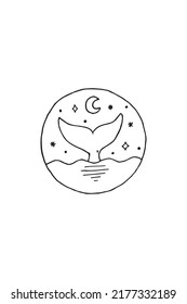 this is a whale's tail in a cool circle suitable for clothing design