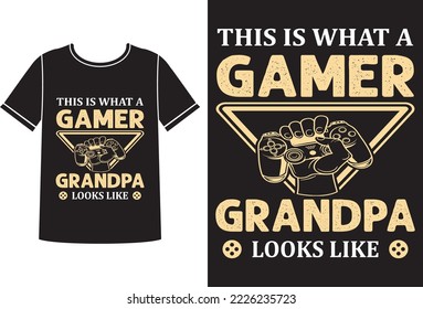 This is what a gamer grandpa t-shirt design template