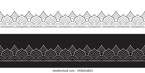 This Is “Mountain Pattern” Which Is Illustrated By Mongolian Art Style. This Image Is Suitable For Graphic Design, Element, Pattern, Ornament, Advertisement, Web Design, UI, Print And Background.