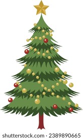 This whimsical Christmas tree design embodies the magic of the holiday season with playful ornaments and a vibrant color scheme. Its unique style brings joy and cheer to any festive setting. #pinetree