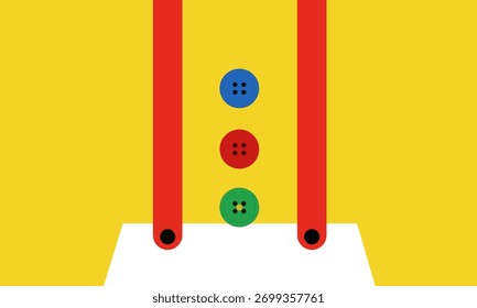 Este design caprichoso apresenta suspensórios e botões de um palhaço, perfeito para adicionar um toque de diversão a qualquer projeto