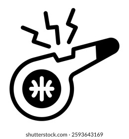 This Whistle icon is suitable for Basketball, Sport Event, etc