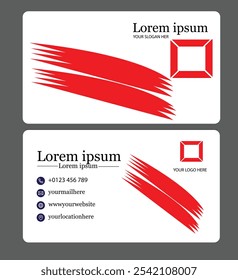 This white business card with a red logo design is bold, simple, and memorable, conveying professionalism and passion while maintaining a clean and elegant aesthetic.