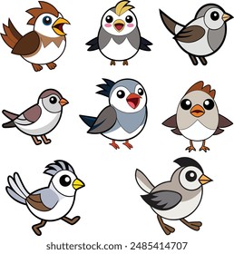 Dies ist ein White Crowned Sparrow-Design, Tier-Vektorgrafik-Design mit hochwertigem EPS-Format 