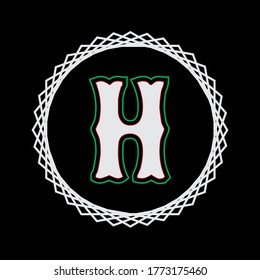 This is a white  H letter logo with black background.