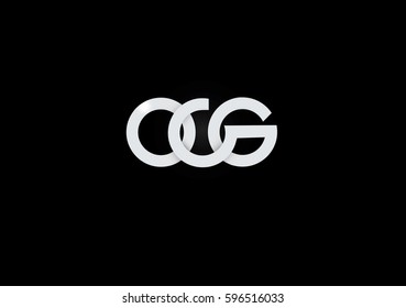 This is white O.C.G letter abstract logotype.
