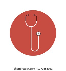 This is white stethoscope icons. Medical tools concept. 