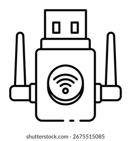 Este icono de adaptador Wifi es adecuado para Computer Component.