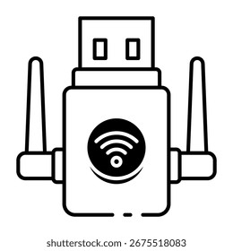 Este icono de adaptador Wifi es adecuado para Computer Component.