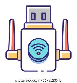 Este icono de adaptador Wifi es adecuado para Computer Component.