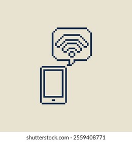 this is wifi icon in pixel art style this item good for presentations,stickers, icons, t shirt design,game asset,logo and your project.