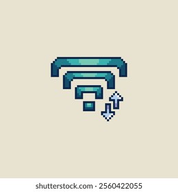 this is wifi icon in pixel art style this item good for presentations,stickers, icons, t shirt design,game asset,logo and your project.