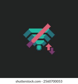  this is wifi icon in pixel art style this item good for presentations,stickers, icons, t shirt design,game asset,logo and your project.