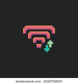  this is wifi icon in pixel art style this item good for presentations,stickers, icons, t shirt design,game asset,logo and your project.