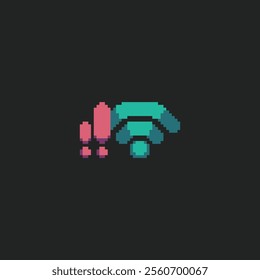  this is wifi icon in pixel art style this item good for presentations,stickers, icons, t shirt design,game asset,logo and your project.
