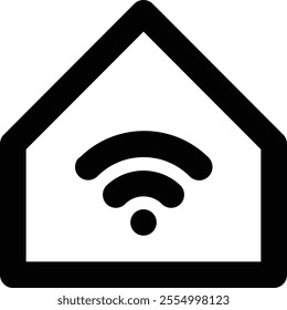 This WiFi real estate icon symbolizes connected living, ideal for illustrating smart homes, seamless connectivity, and tech-driven property solutions in modern real estate marketing.