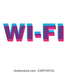 This is a WI-FI typography design, risograph aesthetic effect artwork, SHOTLISTretro artwork.