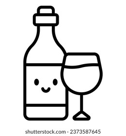 This wine icon is suitable for Thanksgiving event and autumn season.