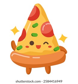 This wink pizza illustration is suitable for Ramadan Islamic event etc