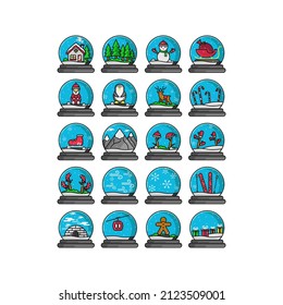 this is winter icon set with simple filled outline style