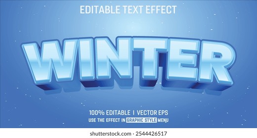 This winter text effect features a captivating blue background that evokes the serene beauty of a snowy landscape.