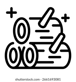Este icono de troncos de madera es adecuado para la temporada de otoño, etc.
