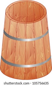 This wooden barrel is empty you can pour anything here