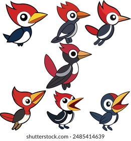 This is a Woodpecker  flat design ,animal vector design  with high quality eps format 