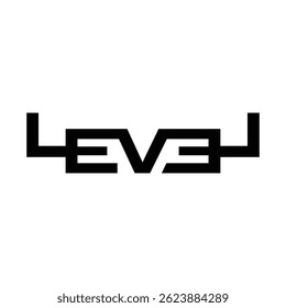 esta é uma imagem de logotipo de marca nominativa de LEVEL em estilo moderno que parece limpo e moderno em cor preta em um fundo branco