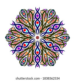 This is a work of mandala art made in as much detail as possible and combined with fariatic colors to create the maximum shape. files in eps format.