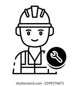 This Worker icon is suitable for May Day, Labour Day, etc