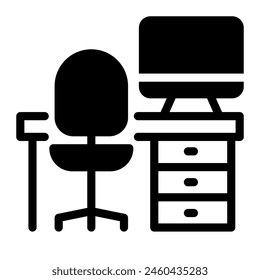 This Workplace icon is suitable for Remote work, Work from home, Digital Nomad and Freelance