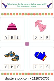 This worksheet is about the activity of finding which letter the objects begin with.