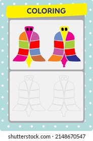 This worksheet is about coloring the pictures.