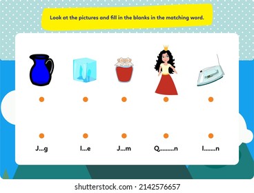 This worksheet is about completing the missing letters of the pictures.