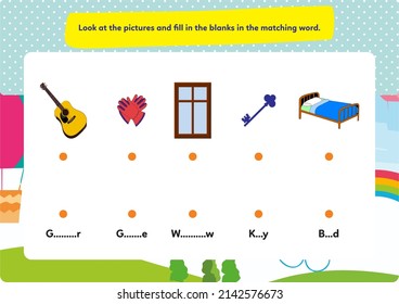 This worksheet is about completing the missing letters of the pictures.